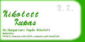 nikolett kupas business card