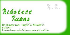 nikolett kupas business card